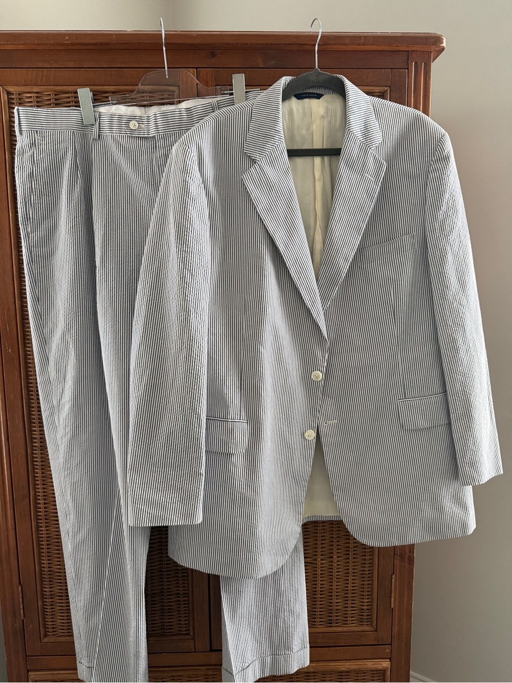Brooks Brothers Blue and White Striped Seersucker Suit